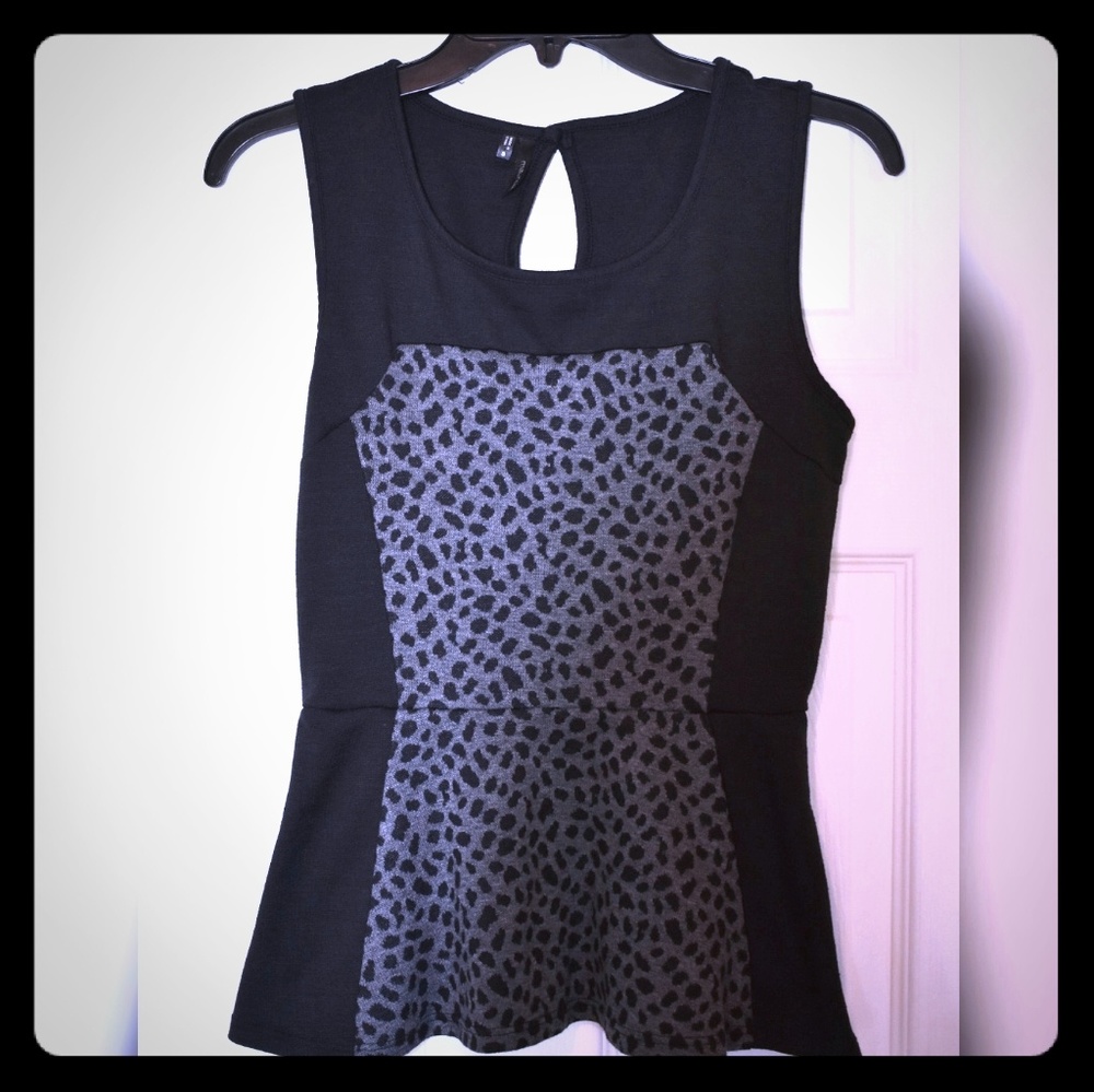 Leopard Peplum Top